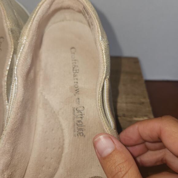 Croft and Barrow with Ortholite Comfort Boat Shoes Womens Size 9M Shimmery Gold - Picture 5 of 8